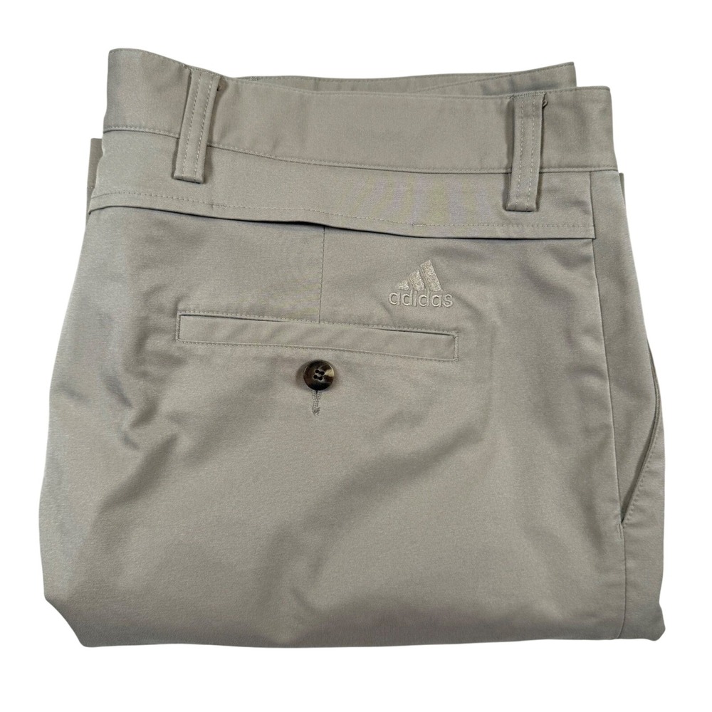 Adidas Golf Shorts Mens Size 38 Beige ClimaCool Flat Front Pockets